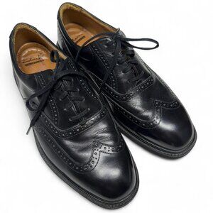 Rockport Oxfords Dress Shoes 8M Black Leather Lace Up Wingtip Cushion Ortholite